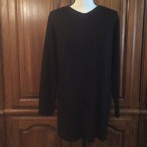 Liz Claiborne Collection Black Cable Knit Sweater